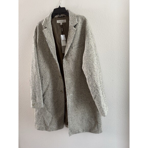 CALVIN KLEIN JEANS Men's Crombie Oversized Coat Size large cedar bark NWT 248$ - Picture 5 of 16